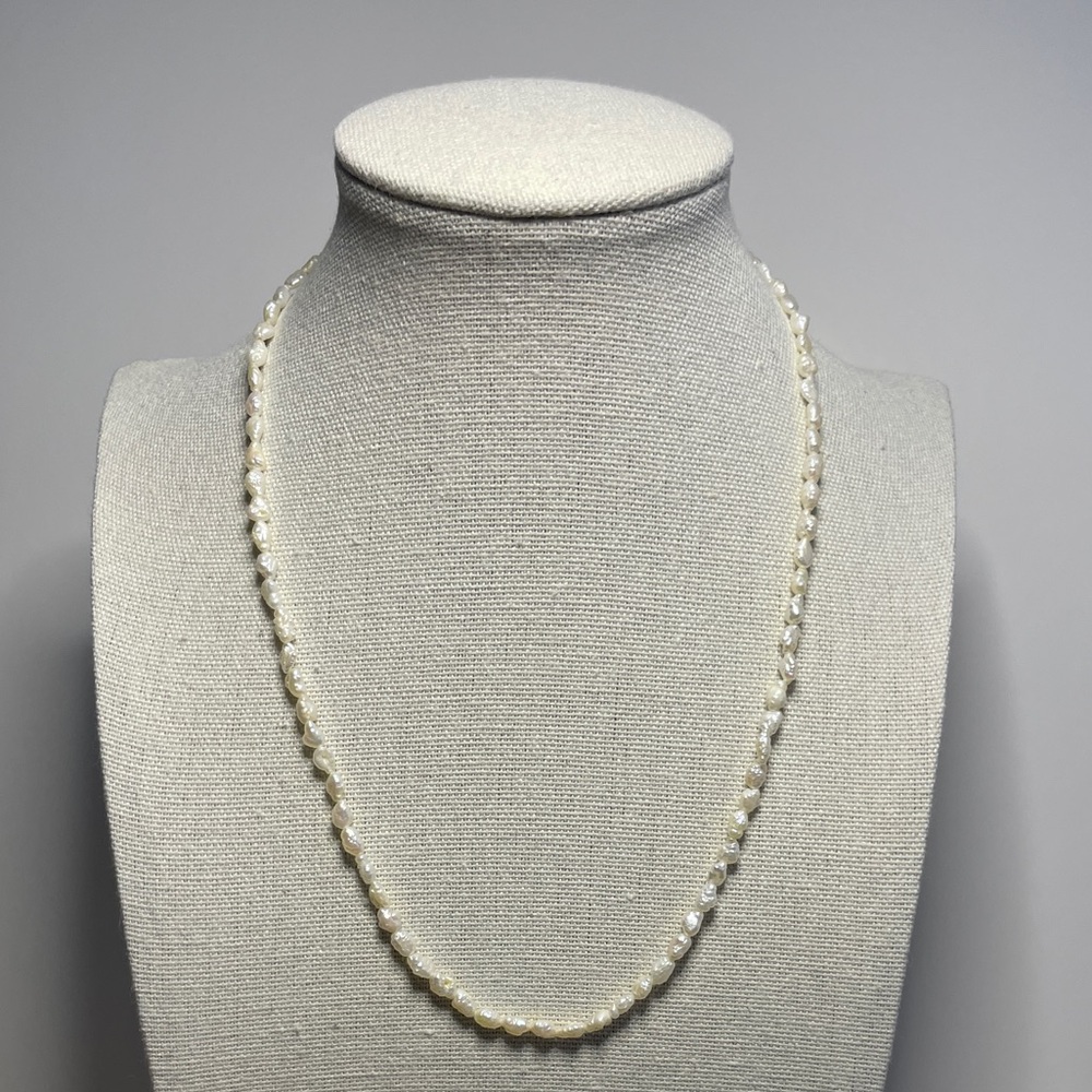 Genuine Rice Pearl Choker Necklace